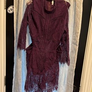 Xhilaration Purple Lace Jumpsuit